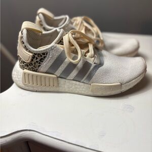 Adidas Women’s White, Leopard, and Cream Sneakers